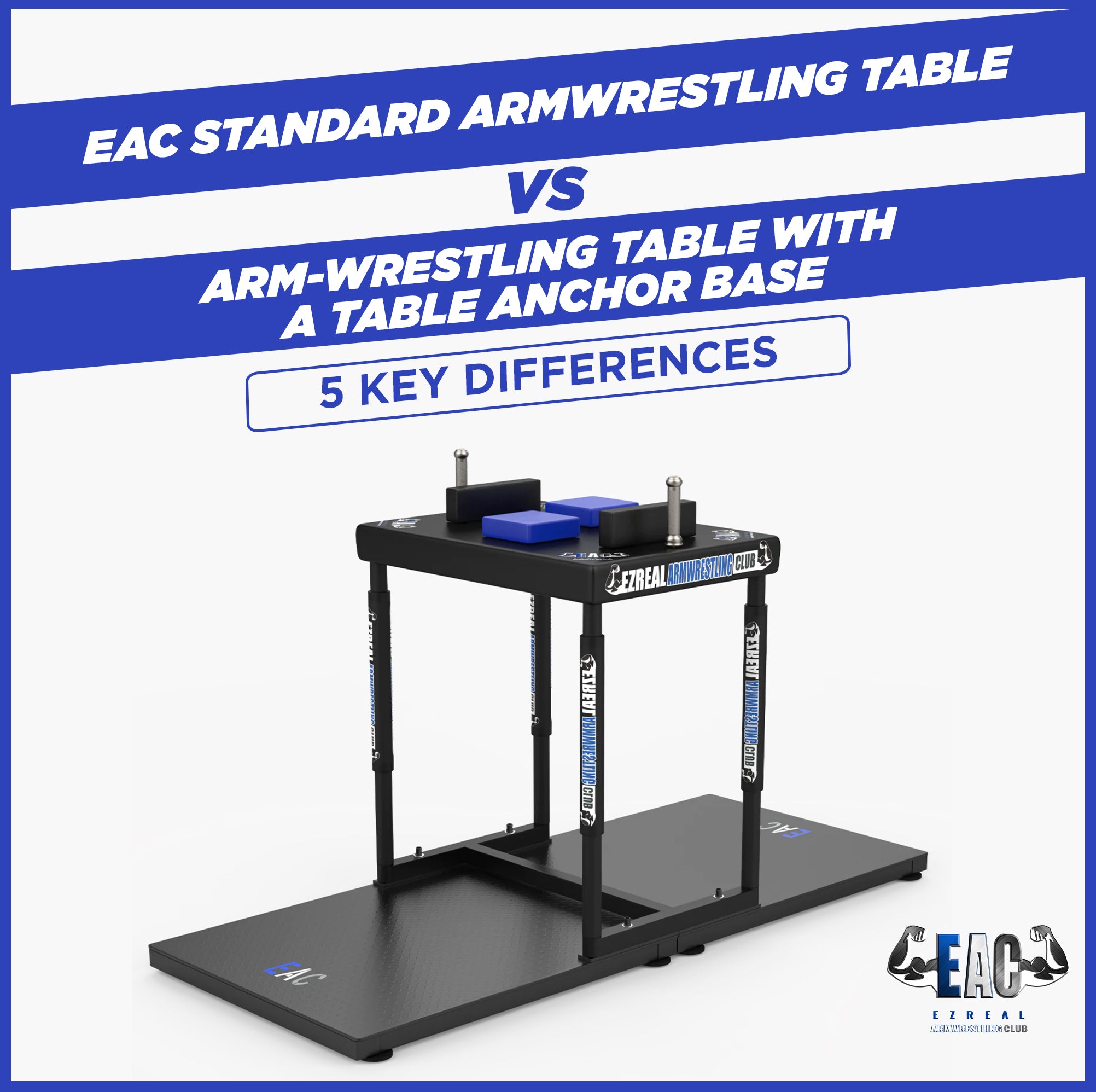 Armwrestling Table vs. ArmWrestling Table with a Table Anchor Base 5 Ezreal Armwrestling Club