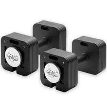 Load image into Gallery viewer, EZREAL Square Adjustable Dumbbell — Up to 80 lb · Quick-Adjust Knurled Handle