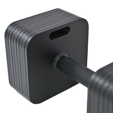 Load image into Gallery viewer, EZREAL Square Adjustable Dumbbell — Up to 80 lb · Quick-Adjust Knurled Handle