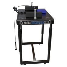 Load image into Gallery viewer, Steel arm wrestling cable trainer mounted to tabletop for pulley practice