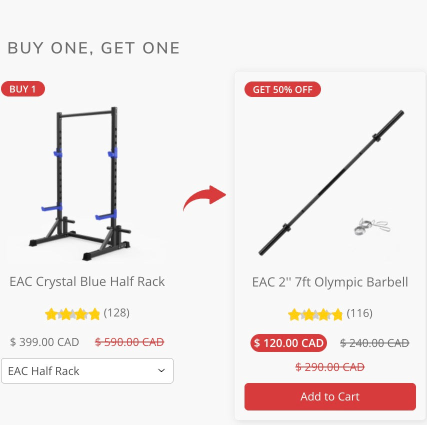 EAC Half Rack + 7FT Olympic Barbell – 50% OFF Combo